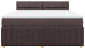 Κρεβάτι Boxspring με Στρώμα Σκούρο Καφέ 180x200 εκ Υφασμάτινο - Καφέ