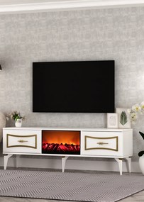 Stewehome Έπιπλο τηλεόρασης με εστία και ντουλάπι 150x30x45 cm