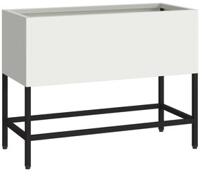 vidaXL Αναδιπλούμενη Κηπευτική Γλάστρα 60x26x45 εκ Λευκός Χάλυβας