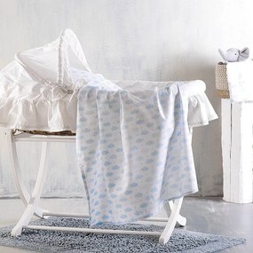 Σεντόνι Βρεφικό Cloudy Blue Ρυθμός Λίκνου 80x110cm 100% Cotton