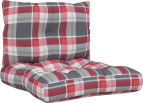 vidaXL Μαξιλάρια Παλέτας 2 τεμ. Γκρι Καρό Υφασμάτινα