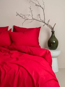 Σεντόνια Μονά 105x205+30 Με Λάστιχο Σετ 3 Τεμ.  Sunshine Home Cotton Feelings 113 Red