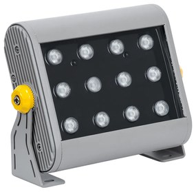 GloboStar FLOOD-HENA 90641 Προβολέας Wall Washer για Φωτισμό Κτιρίων LED 24W 2400lm 30° DC 24V Αδιάβροχο IP65 Μ22.5 x Π6 x Υ16.5cm Πολύχρωμο RGB DMX512 - Ασημί - 3 Years Warranty