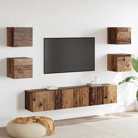 vidaXL Ντουλάπι TV 6 pcs Καφέ 160 x 30 x 30 εκ. Επεξεργασμένο ξύλο