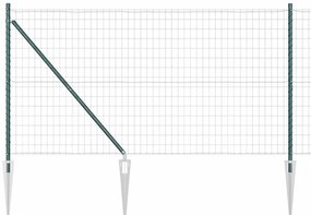 vidaXL Φράχτης με Στήλες. Πράσινο 1.2 x 25 m Ατσάλι