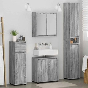 vidaXL Σετ Επίπλων Μπάνιου 4 pcs Γκρίζο Σονομα Επεξεργασμένο ξύλο
