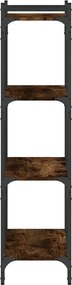 vidaXL Βιβλιοθήκη 4 Επιπέδων Καπνιστή Δρυς 60x30x120 εκ. Επεξεργ. Ξύλο