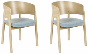 Καρέκλα Berwyn 1604, Ανοιχτό χρώμα ξύλου, Μπλε, 74x56x47cm, 6 kg, Ταπισερί, Ξύλινα, Φυσικό ξύλο καπλαμά, Μπράτσα, Ξύλο: Καουτσούκ | Epipla1.gr