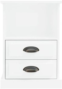 vidaXL Κομοδίνο Γυαλιστερό Λευκό 43 x 36 x 60 εκ.