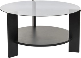 Τραπεζάκι Σαλονιού Ξύλο Μαύρο / Φιμέ CLARA 75x75x40