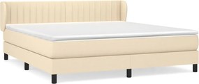 vidaXL Κρεβάτι Boxspring με Στρώμα Κρεμ 180x200 εκ. Υφασμάτινο