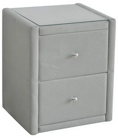 Κομοδίνο Wilton Ε8057,F1 46x41x57cm Grey Stone Glass, Fabric