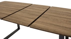 Τραπέζι Dallas 172, Καφέ, Μαύρο, 75x85x160cm, 42 kg, Επιμήκυνση, Ινοσανίδες μέσης πυκνότητας, Μέταλλο | Epipla1.gr