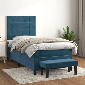 ΚΡΕΒΑΤΙ BOXSPRING ΜΕ ΣΤΡΩΜΑ ΣΚΟΥΡΟ ΜΠΛΕ 100X200 ΕΚ. ΒΕΛΟΥΔΙΝΟ 3137831