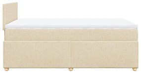 vidaXL Κρεβάτι Boxspring με Στρώμα Κρεμ 120x190 εκ. Υφασμάτινο