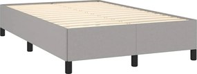 vidaXL Κρεβάτι Boxspring με Στρώμα &amp; LED Αν.Γκρι 120x190εκ. Υφασμάτινο