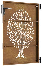 vidaXL Πόρτα Κήπου με Σχέδιο Δέντρου από Ατσάλι Corten 85x150 εκ.