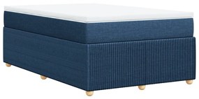 vidaXL Κρεβάτι Boxspring με Στρώμα Μπλε 120x200 εκ. Υφασμάτινο