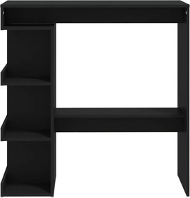 vidaXL Τραπέζι Μπαρ με Ράφια Μαύρο 100x50x101,5 εκ. Επεξ. Ξύλο