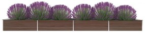 vidaXL Ζαρντινιέρα Υπερυψωμένη Καφέ 600x80x45 εκ. Γαλβαν. Χάλυβας