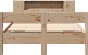 vidaXL Κρεβάτι Βιβλιοθήκη Χωρίς Στρώμα 140x200 εκ Μασίφ Ξύλο Πεύκο