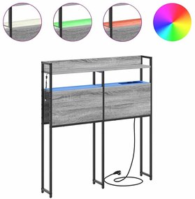vidaXL Κεφαλάρι με ράφι Γκρι sonoma 90 cm Επεξεργασμένο ξύλο
