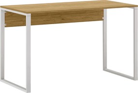 Γραφείο εργασίας Inna Megapap χρώμα sapphire oak - λευκό 100x60x75εκ.