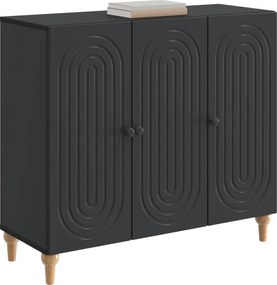 vidaXL Πλαϊνό γραφείο Μαύρο 89 x 34,5 x 80 εκ Επεξεργασμένο Ξύλο