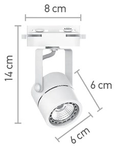Σποτ Ράγας Λευκό 1XGU10 D:8cmX14cm (T00600-WH) - Μέταλλο - T00600-WH