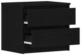 vidaXL Κομοδίνα 2 τμχ Μαύρο Δρυς 50x40x43,5 εκ Επεξεργασμένο ξύλο