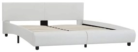 vidaXL Πλαίσιο Κρεβατιού με LED Λευκό 180x200 εκ. από Συνθετικό Δέρμα
