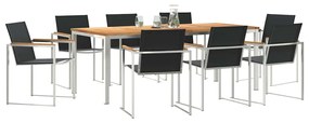 vidaXL Σέτ φαγητού για κήπο 9 pcs Συμπαγές Ξύλο Τικ