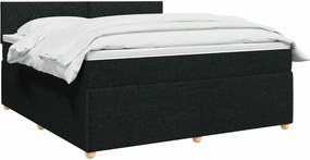 vidaXL Κρεβάτι box spring με στρώμα Μαύρο 180 x 200 cm Ύφασμα