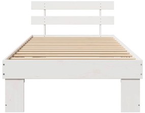 vidaXL Σκελετός Κρεβατιού Λευκό 90 x 200 cm Μασίφ ξύλο πεύκου