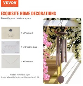 VEVOR Wind Chimes for Outside 1143 mm Aluminum Memorial Deep Tone Wind Chimes