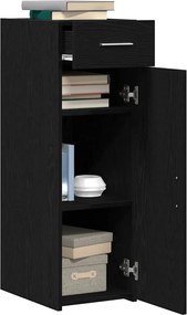 vidaXL Πλαϊνό γραφείο με συρτάρι Μαύρη Οξυά 30 x 42,5 x 93 εκ.