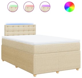 ΚΡΕΒΑΤΙ BOXSPRING ΜΕ ΣΤΡΩΜΑ ΚΡΕΜ 120X190 ΕΚ. ΥΦΑΣΜΑΤΙΝΟ 3289714