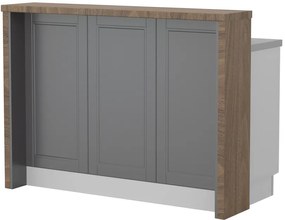 Πάγκος νησίδας Tahoma-Μήκος: 135 εκ.-Γραφίτης-Carini Wallnut