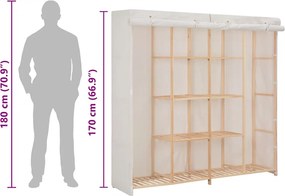 vidaXL Ντουλάπα Λευκή 173 x 40 x 170 εκ. Υφασμάτινη