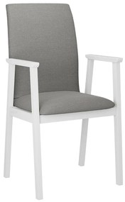 Καρέκλα Victorville 336, Άσπρο, Γκρι, 91x43x40cm, 7 kg, Ταπισερί, Ξύλινα, Μπράτσα, Ξύλο: Σημύδα | Epipla1.gr