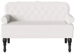 vidaXL Καναπές Chesterfield Λευκό 119.5 x 64.5 x 75 εκ. Τεχνητό Δέρμα
