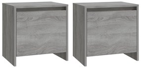vidaXL Κομοδίνα 2 τεμ. Γκρι Sonoma 45x34x44,5 εκ. από Επεξ. Ξύλο