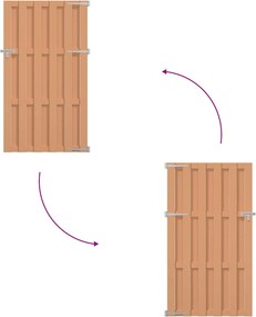 vidaXL Πύλη Κήπου 100 x 180 cm WPC και Αλουμίνιο Καφέ