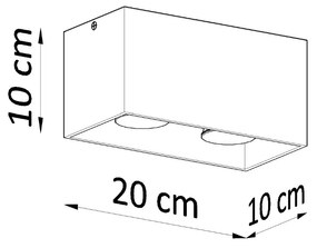 Sollux Φωτιστικό οροφής Quad 2,αλουμίνιο,2xGU10/40w