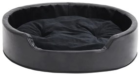 vidaXL Κρεβάτι Σκύλου Μαύρο 79 x 70 x 19 εκ. Βελουτέ/Συνθετικό Δέρμα