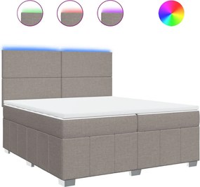vidaXL Κρεβάτι Boxspring με Στρώμα Taupe 200x200 εκ. Υφασμάτινο