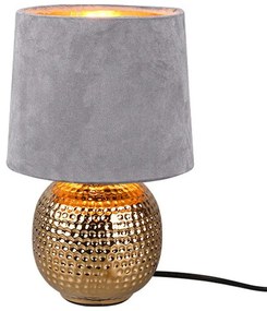 Φωτιστικό Επιτραπέζιο Sophia R50821011 1xE14 40W Φ16cm 26cm Grey RL Lighting Ceramic,Fabric