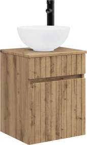 vidaXL Επιτοίχιος νιπτήρας βανίλιας Artisan Δρυς 39 x 41 x 64,5 εκ.