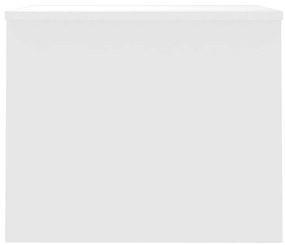 Τραπεζάκι Σαλονιού Γυαλ. Λευκό 80x50,5x41,5 εκ. Επεξεργ. Ξύλο - Λευκό