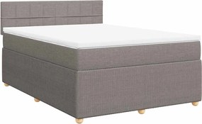 vidaXL Κρεβάτι Boxspring με Στρώμα Taupe 140x190 εκ. Υφασμάτινο